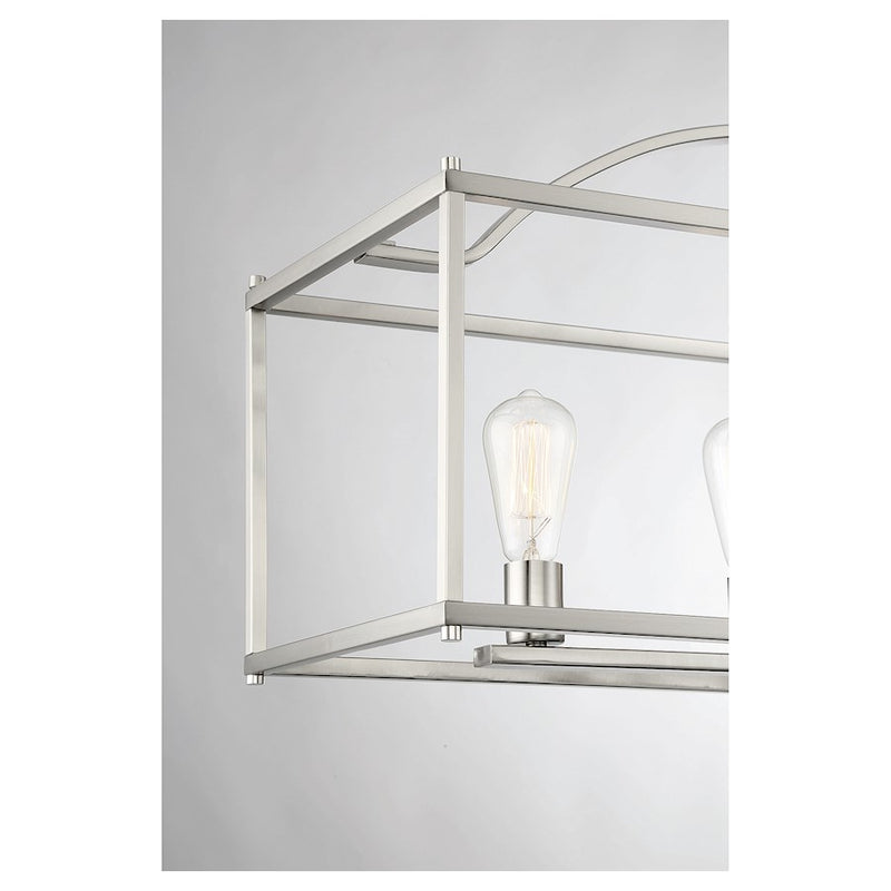 Savoy House Palladian 5-Light Linear Chandelier, Satin Nickel