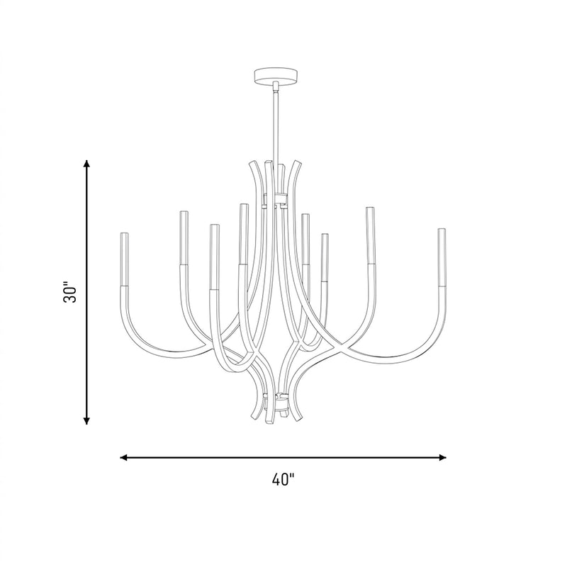 Savoy House Bradford 8Lt Chandelier, Brass/Clear, Noble Brass