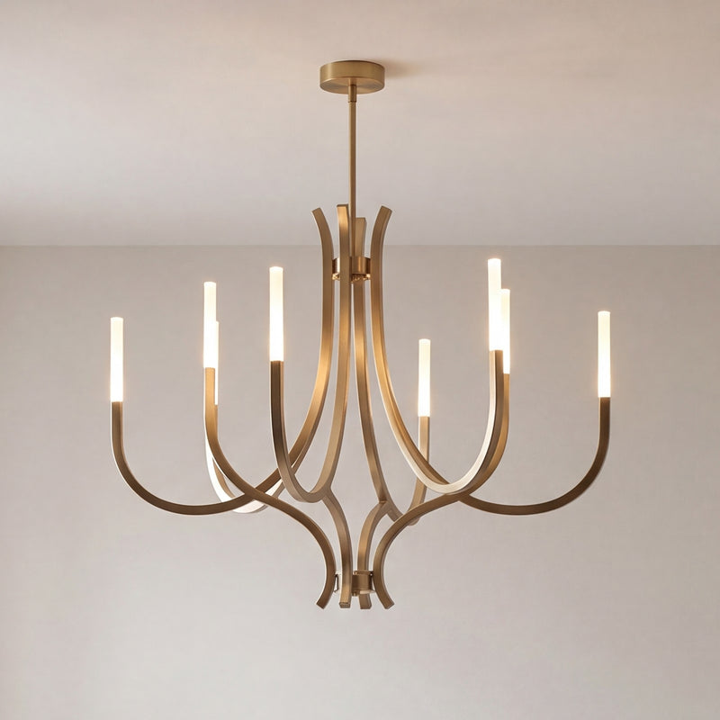 Savoy House Bradford 8Lt Chandelier, Brass/Clear, Noble Brass