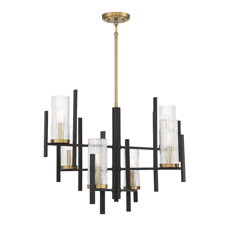 Savoy House Midland 6Lt Chandelier, Black/Brass