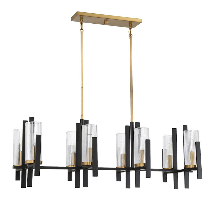 Savoy House Midland 6Lt Chandelier, Black/Brass