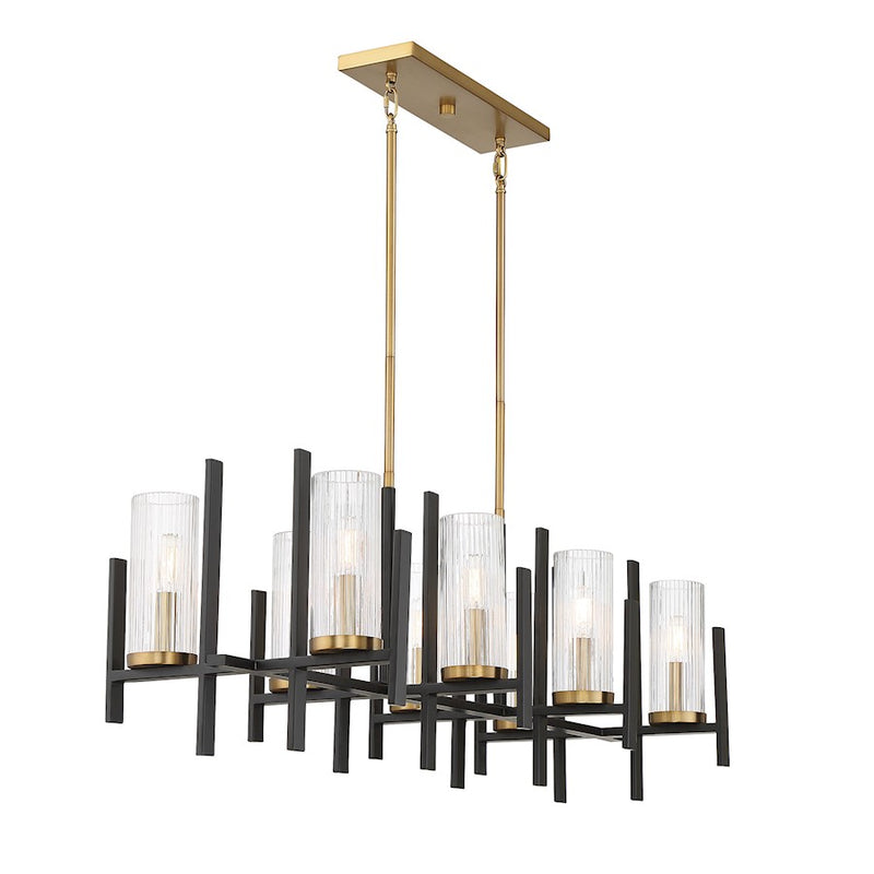Savoy House Midland 6Lt Chandelier, Black/Brass