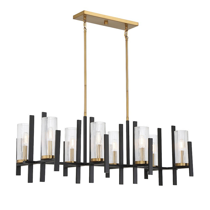 Savoy House Midland 8Lt Linear Chandelier, Black/Brass