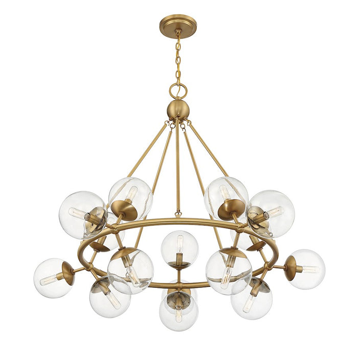 Savoy House Orion 15-Light Chandelier, Warm Brass