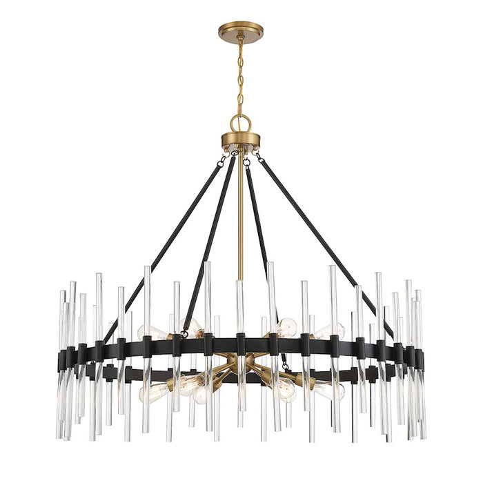 Savoy House Orion 15-Light Chandelier, Warm Brass