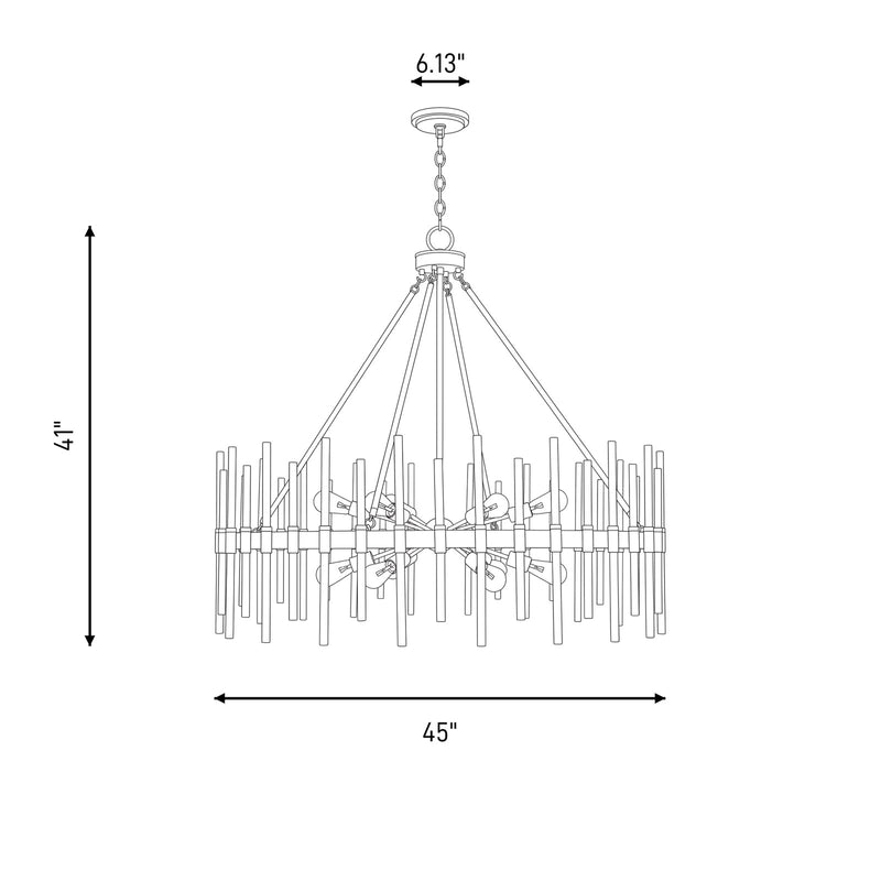 Savoy House Santiago 12 Light Chandelier, Black/Brass