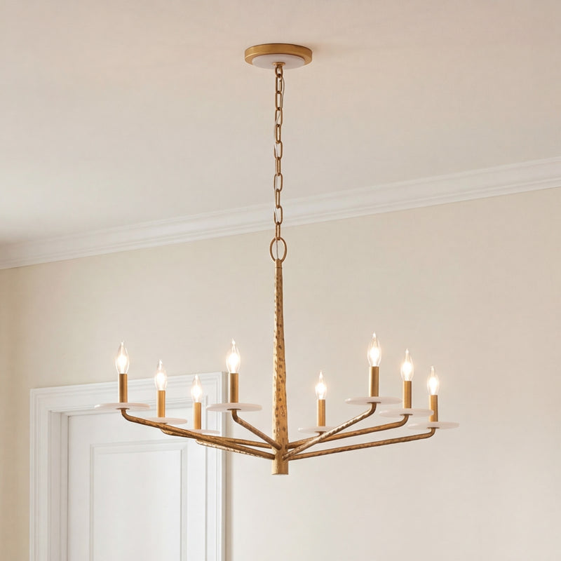 Savoy House Judi 8 Lt Chandelier, Distressed Gold