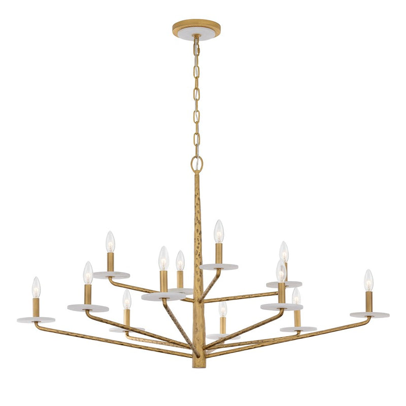 Savoy House Judi 12 Lt Chandelier, Distressed Gold