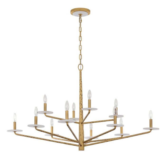 Savoy House Judi 12 Lt Chandelier, Distressed Gold