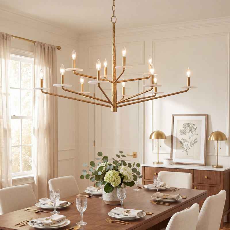 Savoy House Judi 12 Lt Chandelier, Distressed Gold
