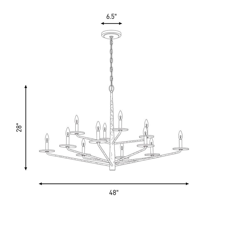 Savoy House Judi 12 Lt Chandelier, Distressed Gold