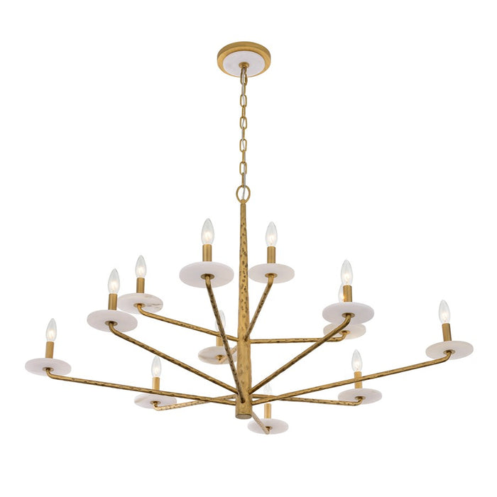 Savoy House Judi 12 Lt Chandelier, Distressed Gold