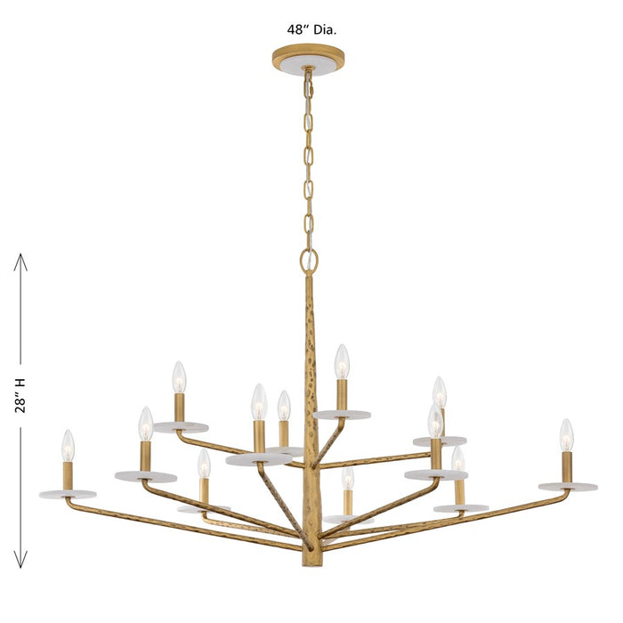Savoy House Judi 12 Lt Chandelier, Distressed Gold
