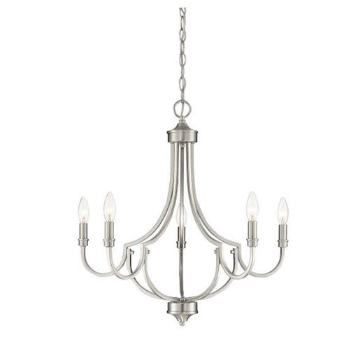 Savoy House Auburn 5-Light Chandelier, Satin Nickel - 1-2005-5-SN