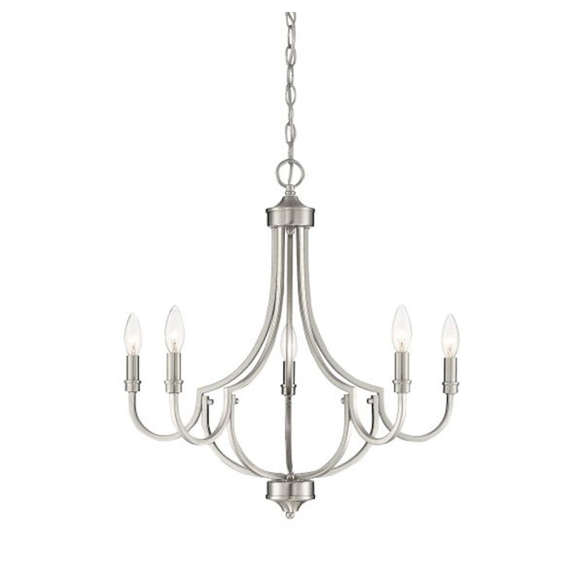 Savoy House Auburn 5-Light Chandelier, Satin Nickel