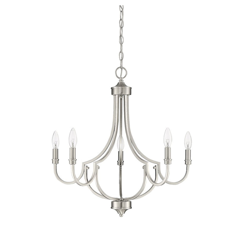 Savoy House Auburn 5-Light Chandelier, Satin Nickel