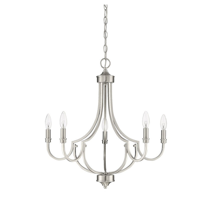 Savoy House Auburn 5-Light Chandelier, Satin Nickel