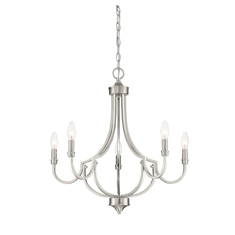 Savoy House Auburn 5-Light Chandelier, Satin Nickel