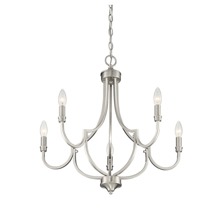 Savoy House Auburn 5-Light Chandelier, Satin Nickel