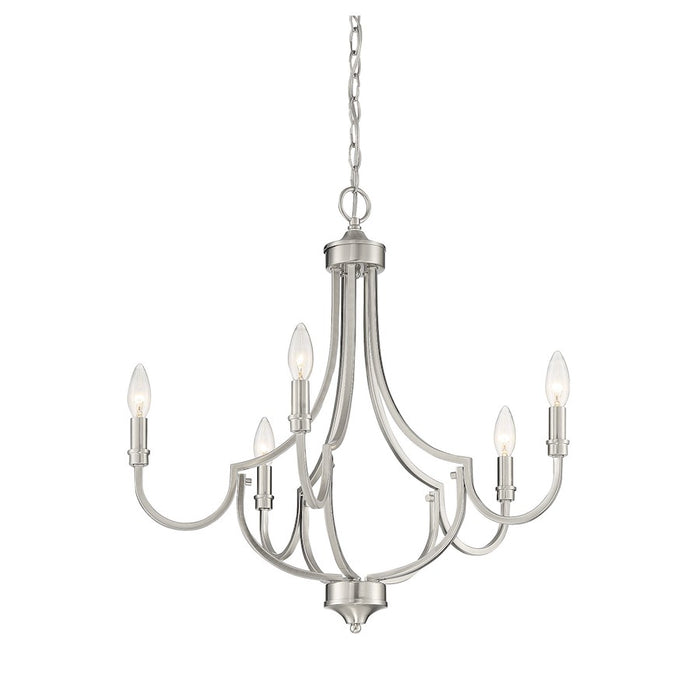 Savoy House Auburn 5-Light Chandelier, Satin Nickel