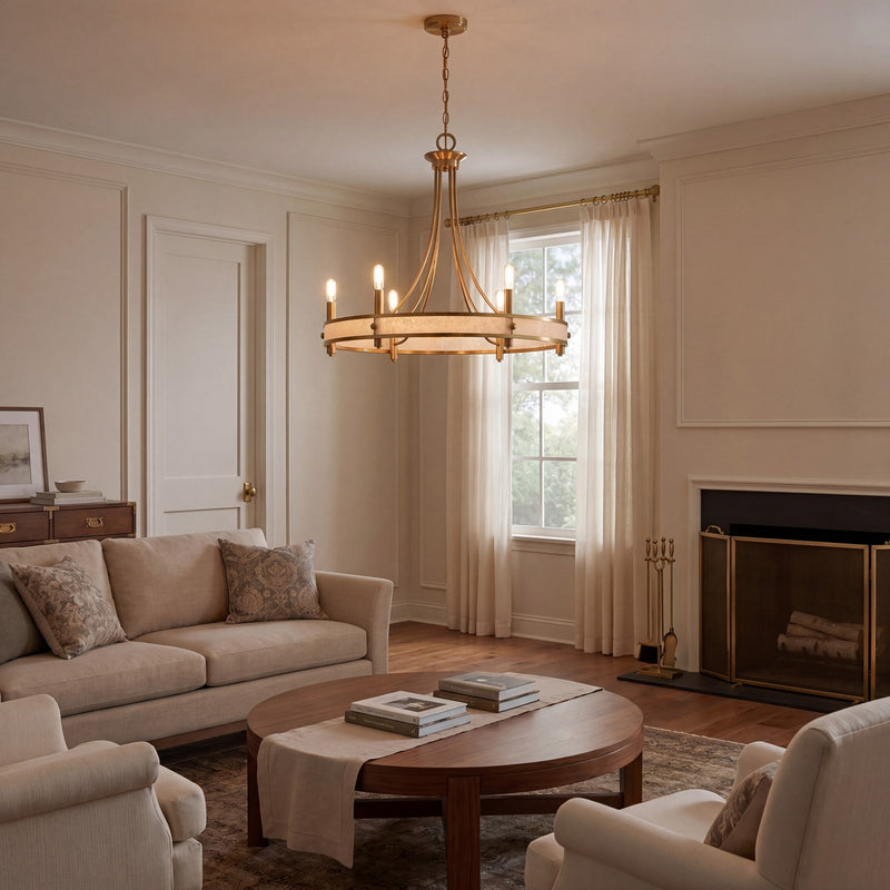 Savoy House Camden 6-Light Chandelier, Warm Brass