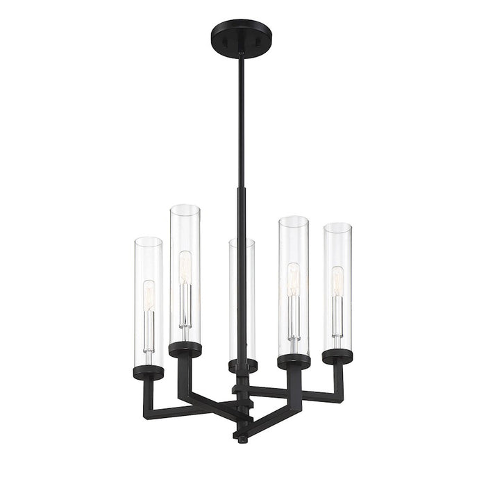 Savoy House Folsom 5Lt Adjustable Chandelier, Black/ Chrome