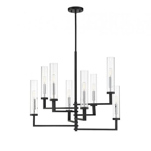 Savoy House Folsom 8Lt Adjustable Chandelier, Black/ Chrome - 1-2139-8-67