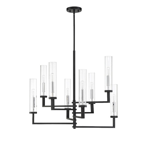 Savoy House Folsom 8Lt Adjustable Chandelier, Black/ Chrome