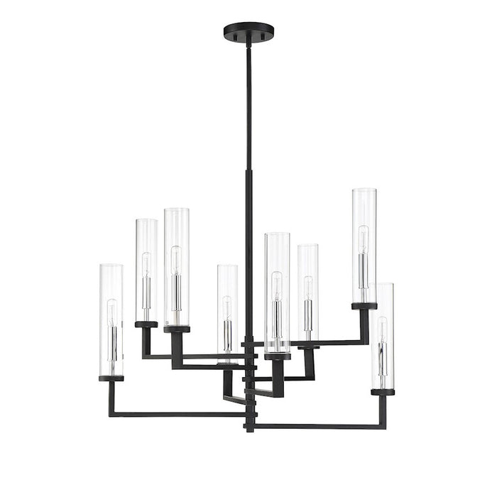 Savoy House Folsom 8Lt Adjustable Chandelier, Black/ Chrome