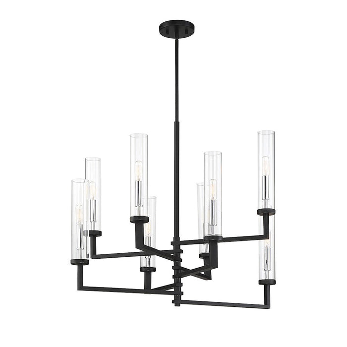 Savoy House Folsom 8Lt Adjustable Chandelier, Black/ Chrome