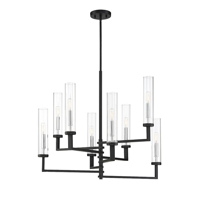 Savoy House Folsom 8Lt Adjustable Chandelier, Black/ Chrome