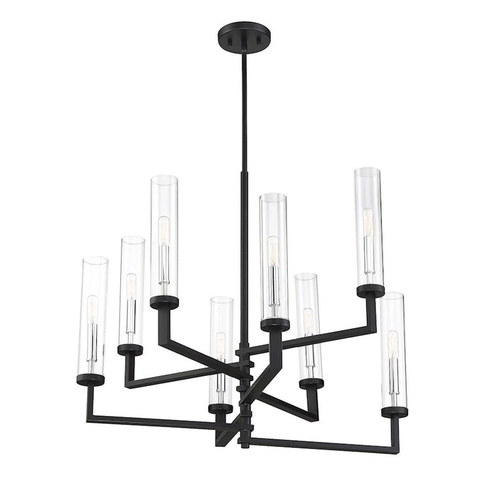 Savoy House Folsom 8Lt Adjustable Chandelier, Black/ Chrome