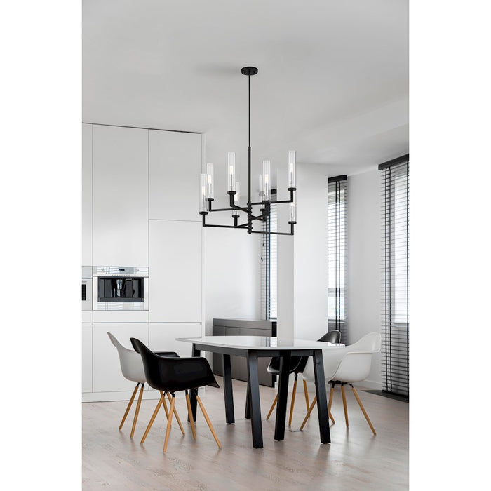 Savoy House Folsom 8Lt Adjustable Chandelier, Black/ Chrome