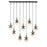 Savoy House Portinatx 9Lt Linear Chandelier, Black/Hammered Gold - 1-2185-9-103