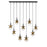 Savoy House Portinatx 9Lt Linear Chandelier, Black/Hammered Gold