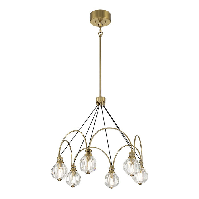 Savoy House Burnham 6-Light LED Chandelier, Warm Brass