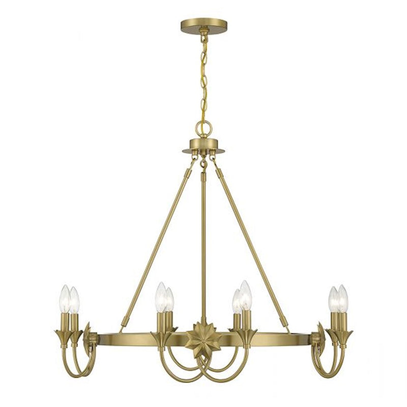 Savoy House Sullivan Chandelier, Warm Brass