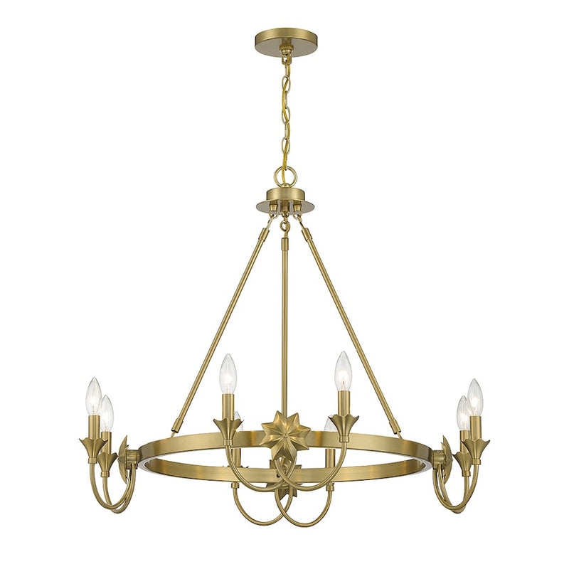 Savoy House Sullivan 8-Light Chandelier, Warm Brass