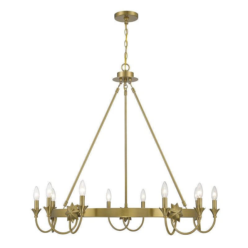 Savoy House Sullivan Chandelier, Warm Brass
