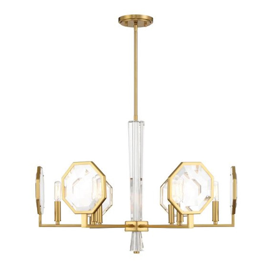 Savoy House Leighton 6-Light Chandelier, Warm Brass