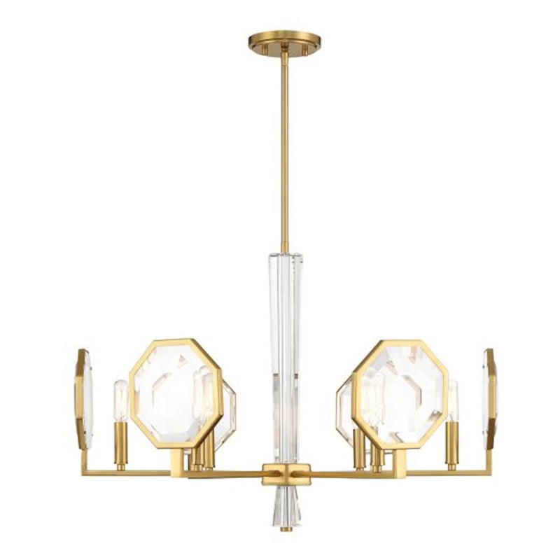 Savoy House Leighton 6-Light Chandelier, Warm Brass