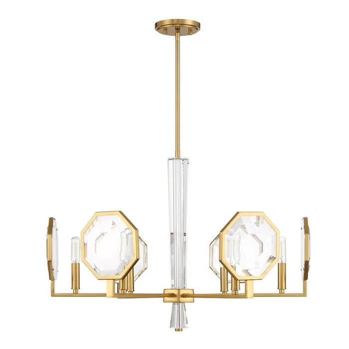 Savoy House Leighton 6-Light Chandelier, Warm Brass