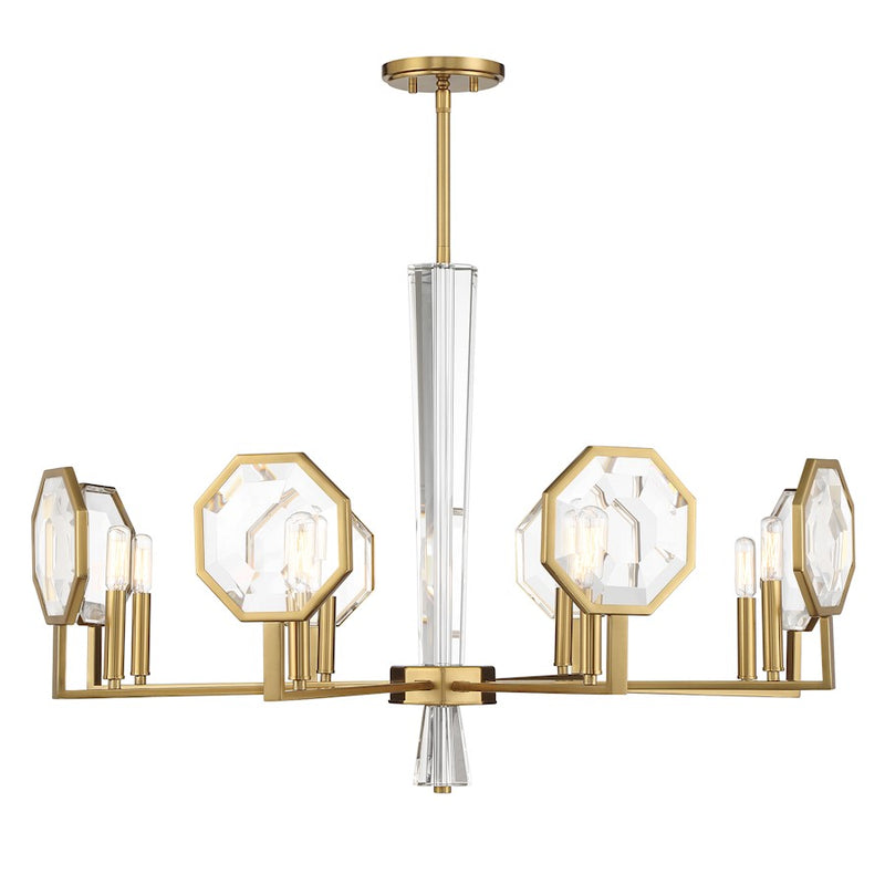 Savoy House Leighton 8-Light Chandelier, Warm Brass