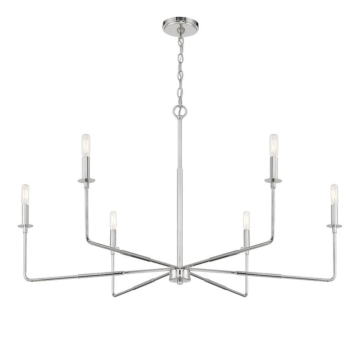 Savoy House Salerno 6-Light Chandelier, Polished Nickel