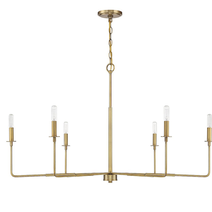 Savoy House Salerno 6-Light Chandelier, Warm Brass