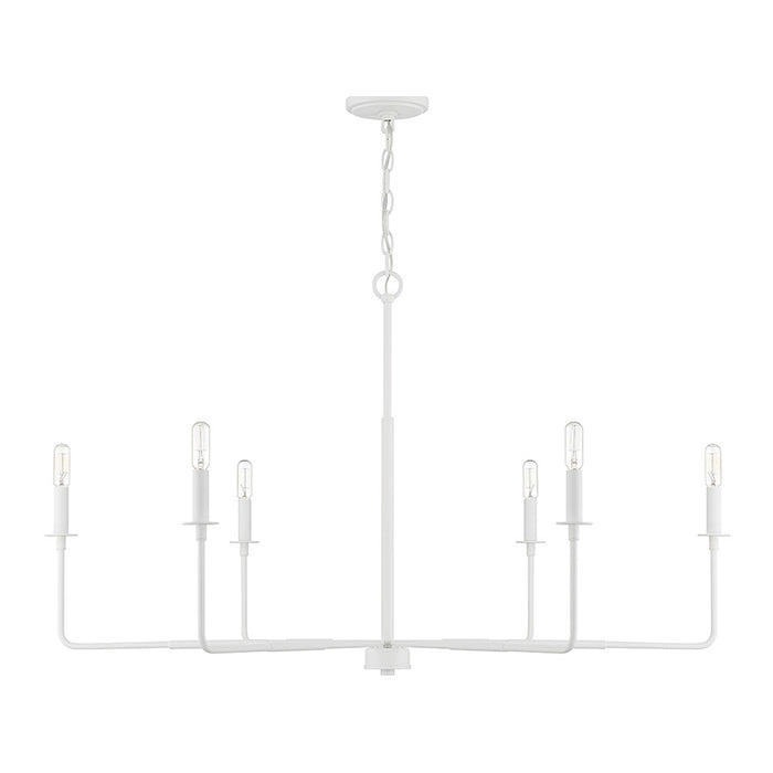 Savoy House Salerno 6-Light Chandelier, White Bisque