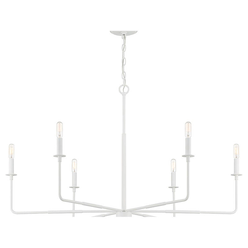 Savoy House Salerno 6-Light Chandelier, White Bisque