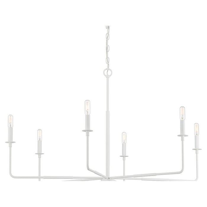 Savoy House Salerno 6-Light Chandelier, White Bisque