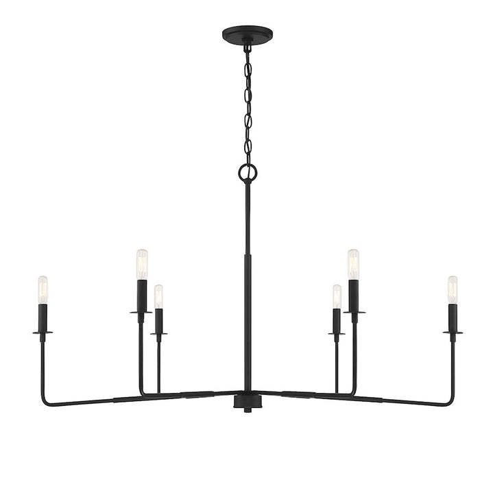 Savoy House Salerno 6-Light Chandelier, Matte Black - 1-2221-6-89