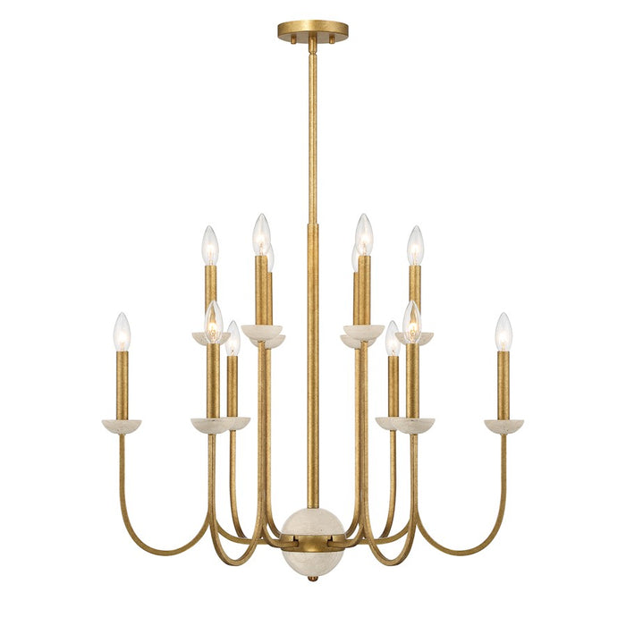 Savoy House Oakhurst 12-Light Chandelier, Antique Gold - 1-2294-12-262